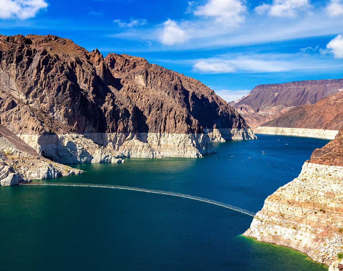 Lake Mead with white 