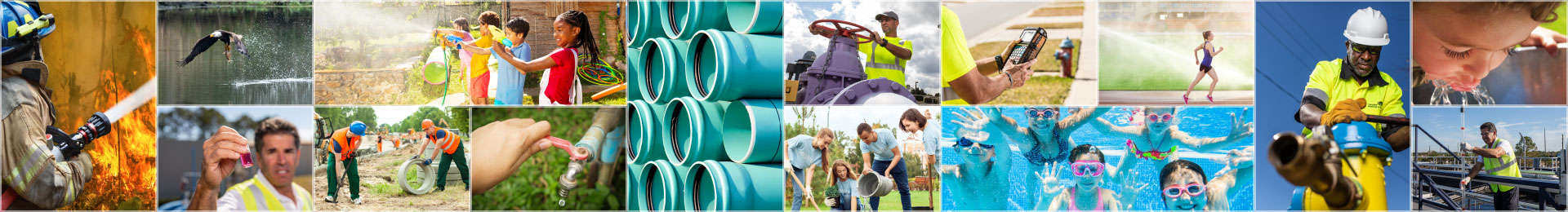 A collage of water-related images.
