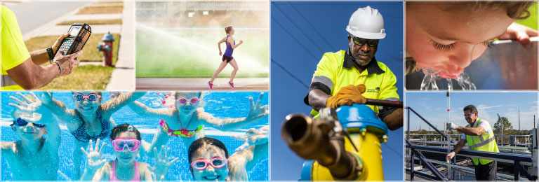 A collage of water-related images.